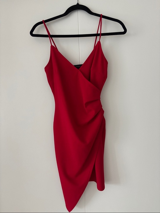 The Vintage Shop Dresses & Skirts - The Vintage Shop Red Asymmetric Spaghetti-Strap Mini Dress